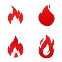 einstellen von Feuer Vektor Vorlage, Brennholz Logo Vektor Illustration