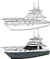 Yacht vektor linje konst illustration