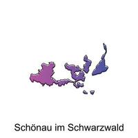 Karta stad av schonau jag är schwarzwald. vektor Karta av de tysk Land. vektor illustration design mall