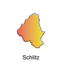 schlitz stad Karta illustration. förenklad Karta av Tyskland Land vektor design mall
