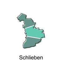 schlieben Stadt Karte Illustration. vereinfacht Karte von Deutschland Land Vektor Design Vorlage