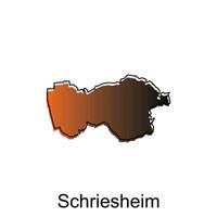 Karta stad av schriesheim. vektor Karta av de tysk Land. vektor illustration design mall