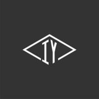 Initialen iy Logo Monogramm mit einfach Diamant Linie Stil Design vektor