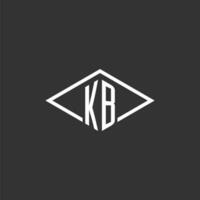 Initialen kb Logo Monogramm mit einfach Diamant Linie Stil Design vektor