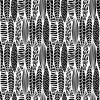 Stamlös sömlös mönster med abstrakta löv. Hand rita textur. vektor