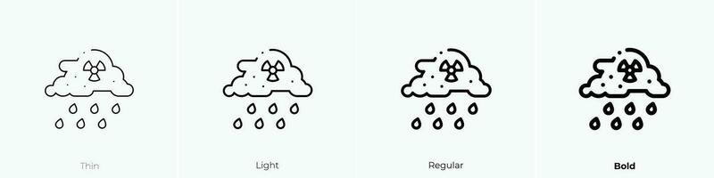 Acid Regen Symbol. dünn, Licht, regulär und Fett gedruckt Stil Design isoliert auf Weiß Hintergrund vektor