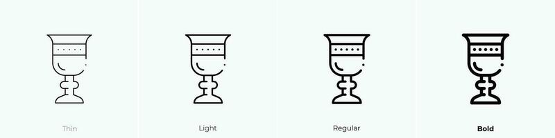 vin glas ikon. tunn, ljus, regelbunden och djärv stil design isolerat på vit bakgrund vektor