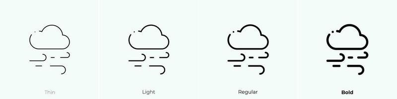 Wind Symbol. dünn, Licht, regulär und Fett gedruckt Stil Design isoliert auf Weiß Hintergrund vektor