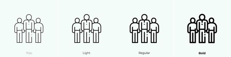 Arbeitskräfte Symbol. dünn, Licht, regulär und Fett gedruckt Stil Design isoliert auf Weiß Hintergrund vektor