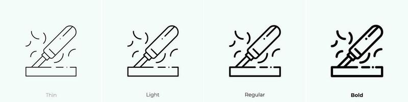 Holz Symbol. dünn, Licht, regulär und Fett gedruckt Stil Design isoliert auf Weiß Hintergrund vektor