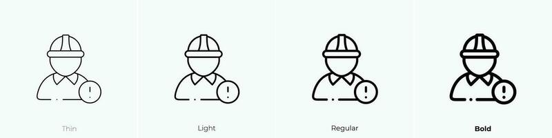 Arbeiter Symbol. dünn, Licht, regulär und Fett gedruckt Stil Design isoliert auf Weiß Hintergrund vektor