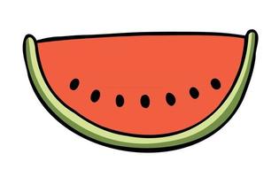 Cartoon-Vektor-Illustration einer Scheibe Wassermelone vektor