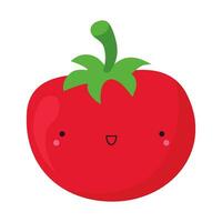 süß Tomate im kawaii Stil. Clip Art Bild isoliert auf Weiß Hintergrund. vektor