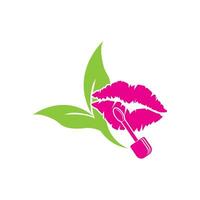 Lippenstift Symbol Vektor Illustration, Logo Design Vorlage.