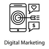 Internet und Digital Marketing Linie Symbole vektor