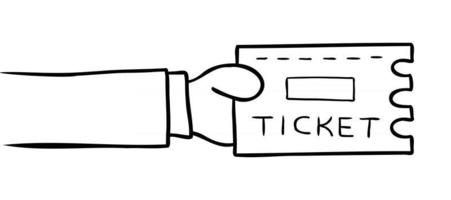 tecknad vektorillustration av mannen som håller biljetten vektor