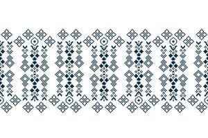etnisk geometrisk tyg mönster korsa stitch.ikat broderi etnisk orientalisk pixel blå vit bakgrund. abstrakt, vektor, illustration. textur, kläder, ram, dekoration, motiv, siden tapet. vektor