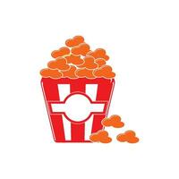 Popcorn Symbol Vektor isoliert, Logo Design Illustration