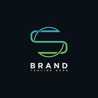 Brief s Logo Design Medien korporativ linear Gliederung Stil vektor