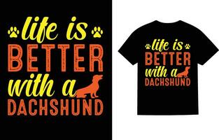 Dackel Hund T-Shirt Design vektor