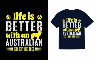 australier herde hund t-shirt design vektor