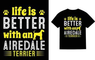 airedale hund t-shirt design vektor