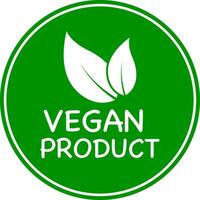 Grün Hintergrund vegan Produkt Vektor Logo oder Symbol, vegan Produkt Logo