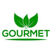 gourmet blad vektor logotyp vit bakgrund gourmet blad logotyp eller ikon