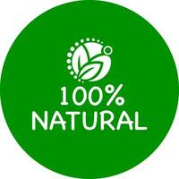 100 procent naturlig vektor logotyp eller ikon, hundrad procent naturlig logotyp