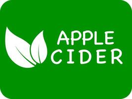 Apfel Apfelwein Vektor Logo oder Symbol, Grün Hintergrund Apfel Apfelwein Logo