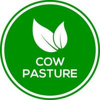 Kuh Weide Blatt Vektor Logo oder Symbol, Grün Hintergrund Kuh Blatt Weide Logo