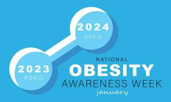National Fettleibigkeit Bewusstsein Woche. Hintergrund, Banner, Karte, Poster, Vorlage. Vektor Illustration.