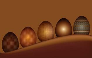 vektor illustration med uppsättning av påsk choklad ägg