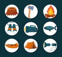 Camping Icons Pack vektor