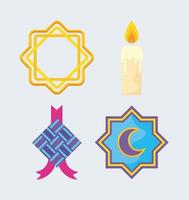 fyra eid-ikoner vektor
