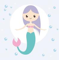 süße Meerjungfrau unter Wasser vektor