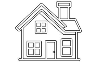 einstellen Linie Symbole von Häuser , verschiedene Gliederung klein und winzig Häuser, kontinuierlich Linie Zeichnung von Haus , vektor