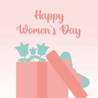 Happy Womens Day Poster mit Geschenkbox vektor