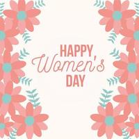 Happy Womens Day Poster mit Blumen vektor