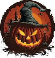 halloween Semester, spökig pumpor sömlös mönster bakgrund, vektor illustration