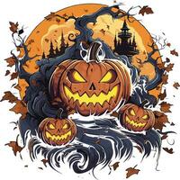 Halloween Urlaub, Speiche Kürbisse nahtlos Muster Hintergrund, Vektor Illustration