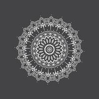 Luxus Zier Mandala Design Hintergrund, Luxus Hochzeit Einladung, Zier Blumen- Ecke rahmen, schwarz Hintergrund mit Linie Mandala Dekoration, Färbung vektor