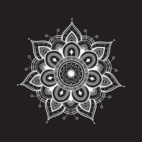 Luxus Zier Mandala Design Hintergrund, Luxus Hochzeit Einladung, Zier Blumen- Ecke rahmen, schwarz Hintergrund mit Linie Mandala Dekoration, Färbung vektor