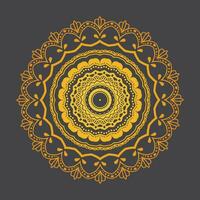 Luxus Zier Mandala Design Hintergrund im Gold, Luxus Hochzeit Einladung, Zier Blumen- Ecke rahmen, schwarz Hintergrund mit Gold Mandala Dekoration vektor