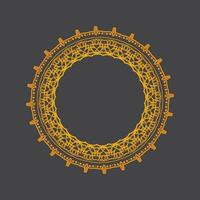 Luxus Zier Mandala Design Hintergrund im Gold, Luxus Hochzeit Einladung, Zier Blumen- Ecke rahmen, schwarz Hintergrund mit Gold Mandala Dekoration vektor