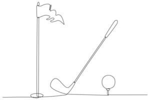 kontinuerlig linje ritning av golf vektorillustration vektor