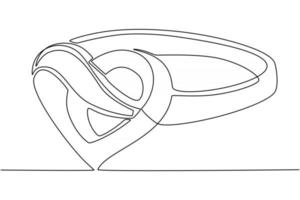 kontinuerlig linje ritning av en smycken ring vektorillustration vektor