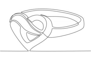 durchgehende Strichzeichnung einer Schmuckring-Vektorillustration vektor