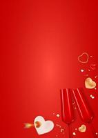 Valentinstag Urlaub Geschenkkarte Hintergrund realistisches Design. Vorlage für Werbung, Web, Social Media und Modeanzeigen. Poster, Flyer, Grußkarten, Header für die Website-Vektorillustration eps10 vektor