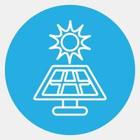 Symbol Solar- Energie Tafel. Ökologie und Umgebung Elemente. Symbole im Blau runden Stil. gut zum Drucke, Poster, Logo, Infografiken, usw. vektor